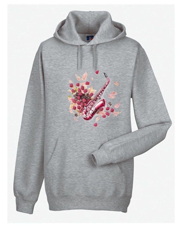 Saksofon - Saksofon w malinach - Prezent dla saksofonistki - Prezent dla saksofonisty - Bluza z saksofonem – Bluza - Osemkowa.pl - sklep muzyczny - Prezent dla muzyka