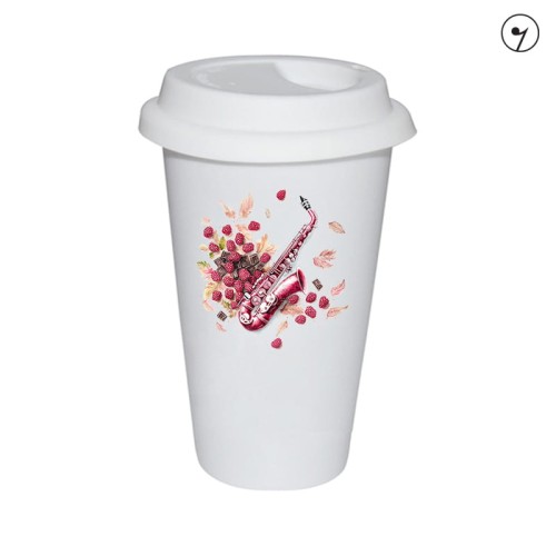 Saksofon - Saksofon w malinach - Prezent dla saksofonistki - Prezent dla saksofonisty - Tumbler z saksofonem - Tumbler  - Osemkowa.pl