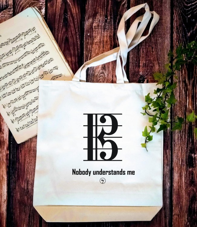 Klucz altowy - Nobody understands me - Torba dla muzyka - Prezent dla muzyka - Torba 2 ucha - muzyczne żarty - osemkowa.pl - upominek dla muzyka