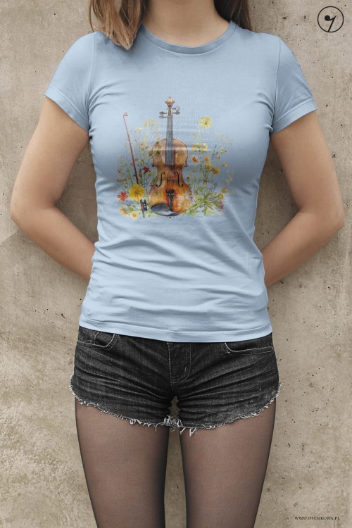 Skrzypce na łące - Skrzypce - Prezent dla skrzypaczki - Prezent dla skrzypka - Koszulka ze skrzypcami – Koszulka - upominek dla muzyka - Prezent dla muzyka - osemkowa.pl