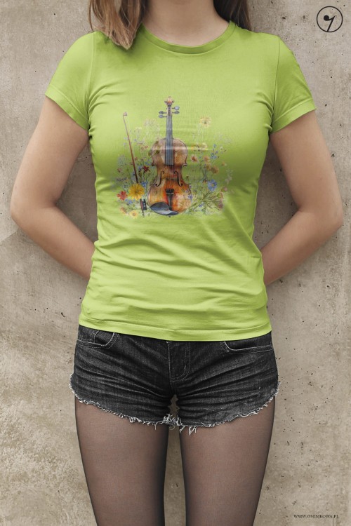 Skrzypce na łące - Skrzypce - Prezent dla skrzypaczki - Prezent dla skrzypka - Koszulka ze skrzypcami – Koszulka - upominek dla muzyka - Prezent dla muzyka - osemkowa.pl
