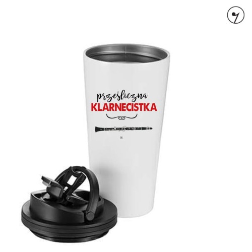 Prześliczna klarnecistka - Klarnet - Prezent dla klarnecistki - Kubek klarnecistki - Kubek termiczny - osemkowa.pl - prezent dla muzyka - upominek dla muzyka