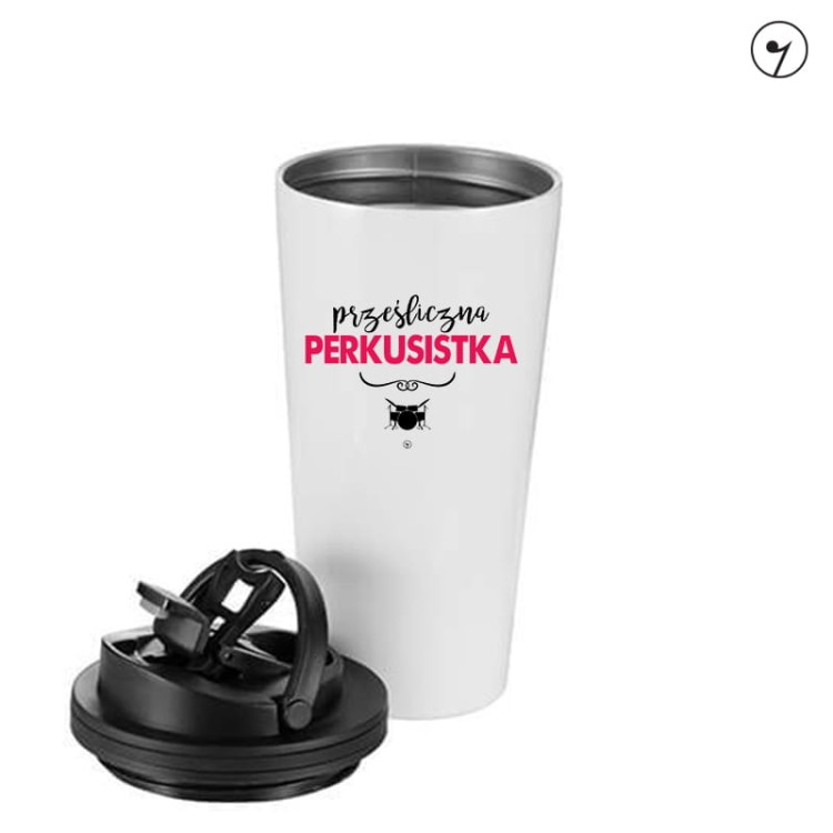 Prześliczna perkusistka - Perkusja - Prezent dla perkusistki - Kubek perkusistki - Kubek termiczny - prezent dla muzyka - upominek dla muzyka - osemkowa.pl