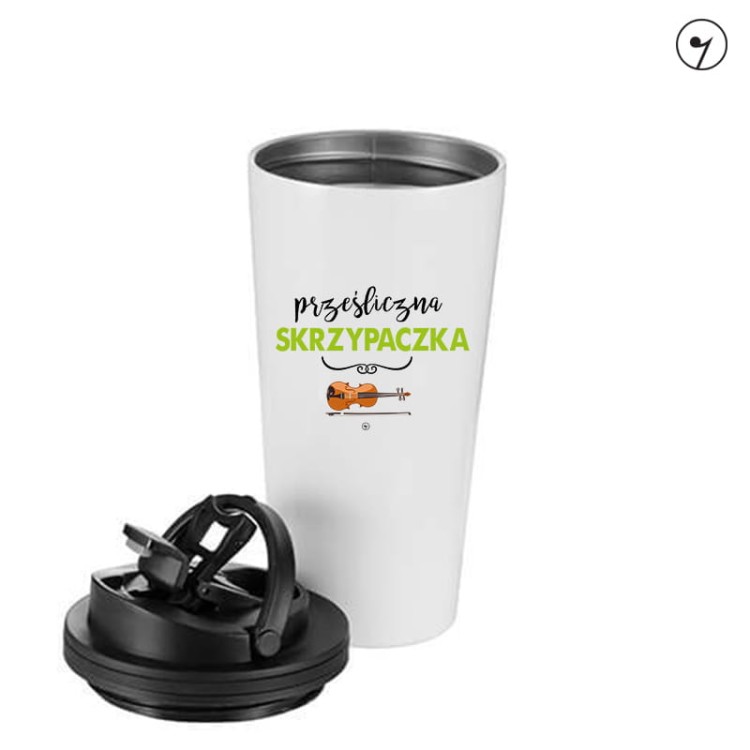 Prześliczna skrzypaczka - Skrzypce - Prezent dla skrzypaczki - Kubek skrzypce - Kubek termiczny - prezent dla muzyka - upominek dla muzyka - osemkowa.pl