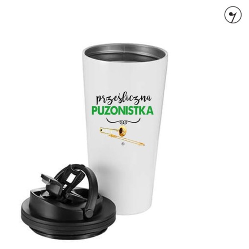 Prześliczna puzonistka - Puzon - Prezent dla puzonistki - Kubek puzon - Kubek termiczny - prezent dla muzyka - upominek dla muzyka - osemkowa.pl