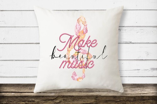 Klucz wiolinowy - Make beautiful music - Upominek dla muzyka - Poduszka dla muzyka - Poduszka - osemkowa.pl.jpg