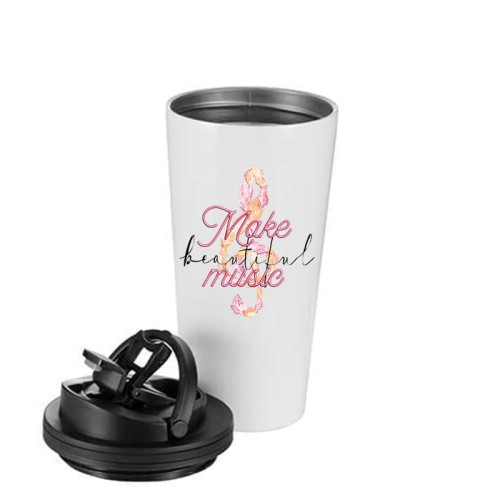 Klucz wiolinowy - Make beautiful music - Upominek dla muzyka - Kubek dla muzyka - Kubek termiczny - Prezent dla muzyka - osemkowa.pl