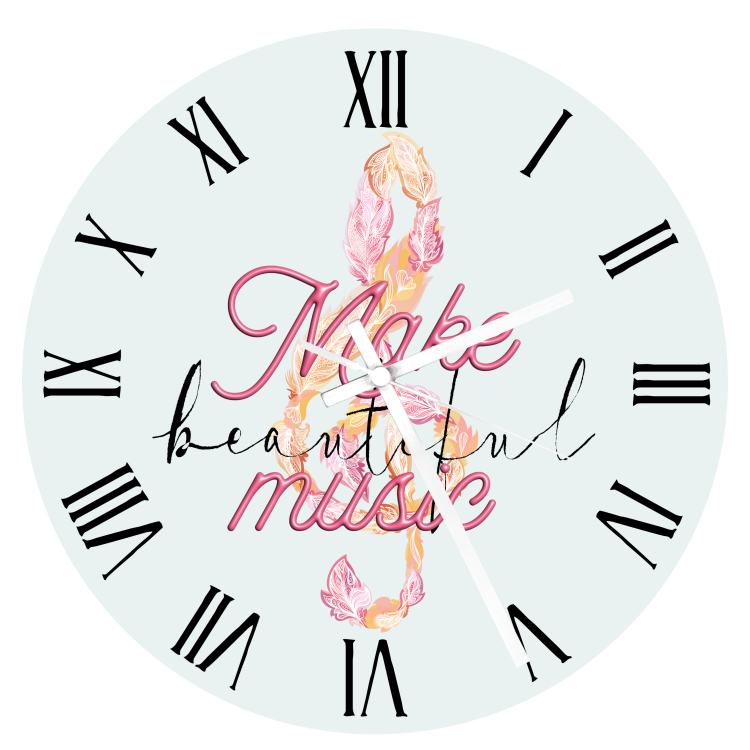 Klucz wiolinowy - Make beautiful music - Upominek dla muzyka - Zegar dla muzyka - Zegar - Prezent dla muzyka - osemkowa.pl