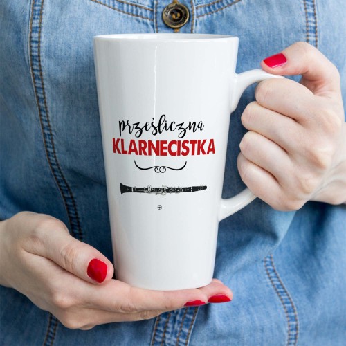 Prześliczna klarnecistka - Klarnet - Prezent dla klarnecistki - Kubek dla klarnecistki - Kubek latte 450 ml - osemkowa.pl
