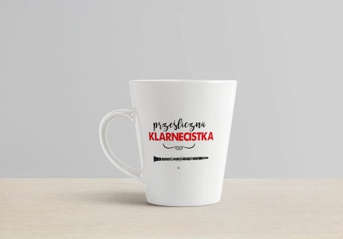 Prześliczna klarnecistka - Klarnet - Prezent dla klarnecistki - Kubek dla klarnecistki - Kubek latte - osemkowa.pl