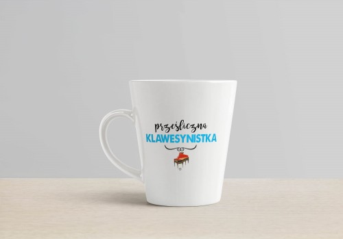 Prześliczna klawesynistka - Klawesyn - Prezent dla klawesynistki - Kubek klawesyn - Kubek latte - Osemkowa.pl