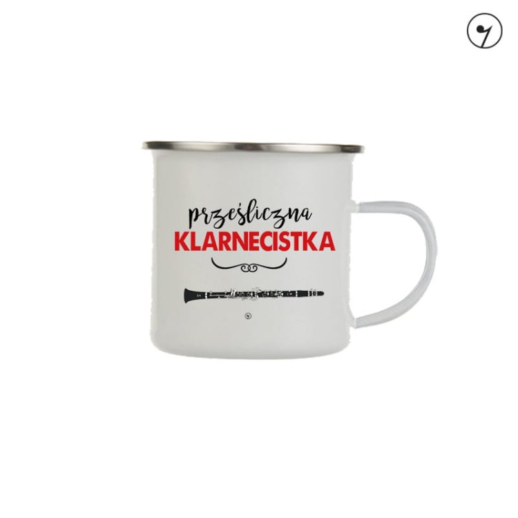 Prześliczna klarnecistka - Klarnet - Prezent dla klarnecistki - Kubek dla klarnecistki - Kubek emaliowany - osemkowa.pl
