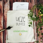 Nauczyciel – Wiolonczela - Uczę fajnych wiolonczelistów - Nauczyciel wiolonczeli - Worek plecak naturalny - osemkowa.pl