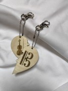 Altówka i klucz altowy - Breloki z drewna - Breloki ze sklejki - Puzzle Serce - Prezent dla muzyka