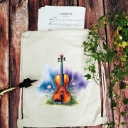 Skrzypce - Stokrotki - Prezent dla skrzypaczki - Prezent dla skrzypka - Prezent dla muzyka - Worek plecak