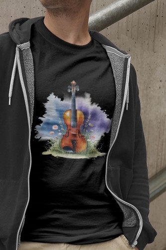 Skrzypce - Stokrotki - Prezent dla skrzypka - Prezent dla skrzypaczki - Prezent dla muzyka - Koszulka