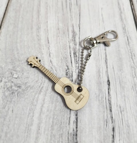 Ukulele - Brelok z drewna - Brelok ze sklejki  - Prezent dla muzyka