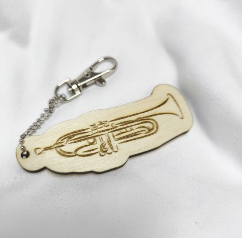 Trąbka - Brelok z drewna - Brelok ze sklejki  - Prezent dla muzyka