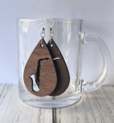 Muzyczne kolczyki - Saksofon - Prezent dla saksofonistki - Kolczyki z drewna - Muzyczna biżuteria - Kolczyki