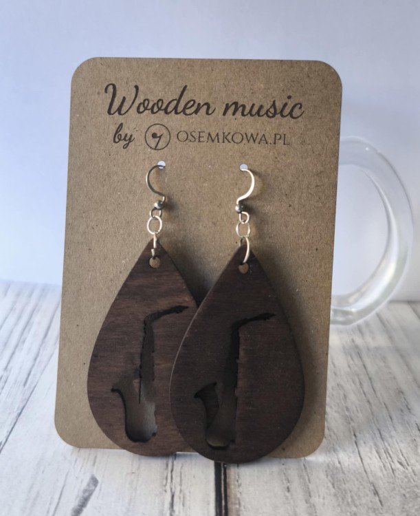 Prezent dla saksofonistki - Kolczyki z saksofonem - osemkowa.pl