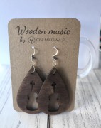 Kolczyki z altówką - Prezent dla altowiolistki - Drewniane kolczyki ze altówką - osemkowa.pl