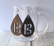 Muzyczne kolczyki - Klucz altowy - Kolczyki z drewna - Muzyczna biżuteria - Kolczyki