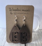 Drewniane kolczyki z kluczem altowym - osemkowa.pl