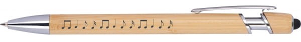 Długopis bambusowy touch pen - Grawerowane nutki
