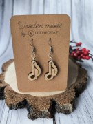 Muzyczne kolczyki - Ósemki - Prezent dla muzyczki - Kolczyki z drewna - Muzyczna biżuteria - Kolczyki