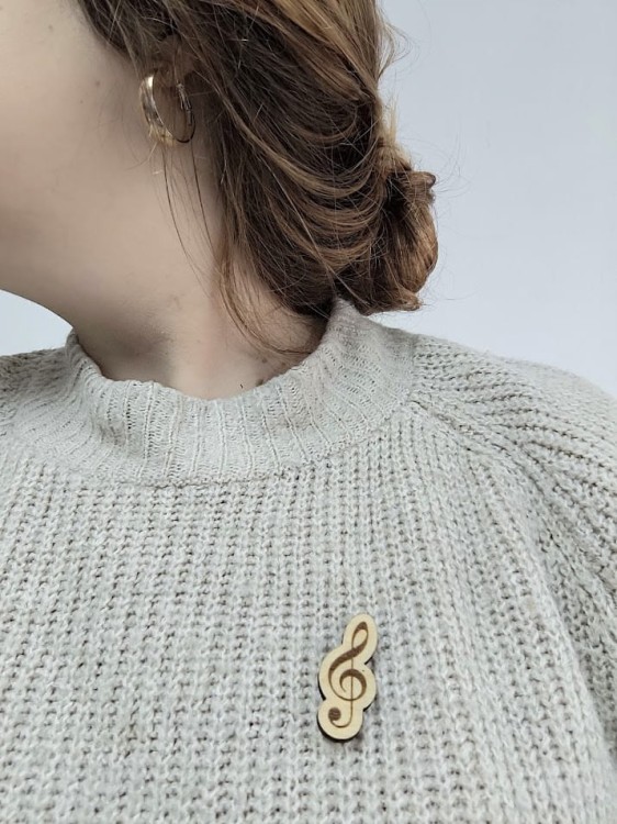 Pin muzyczny - Klucz wiolinowy - Prezent dla muzyka