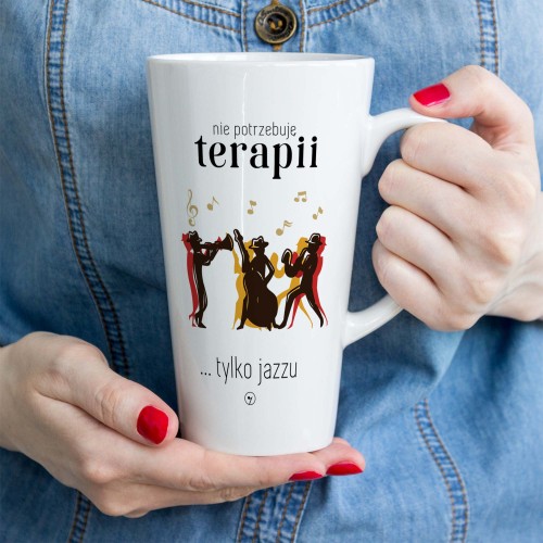 Jazz - Jazz terapia - Nie potrzebuję terapii tylko jazzu - Kubek latte