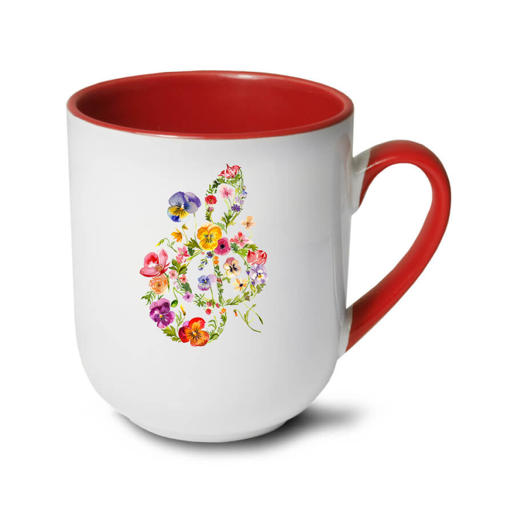 Klucz wiolinowy bratki - Bratki - Prezent dla muzyka - Kubek coffee