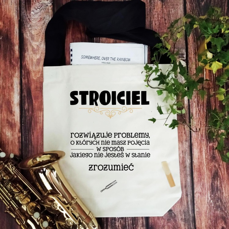 Stroiciel - Rozwiązuje problemy - Prezent dla stroiciela - Torba na ramię