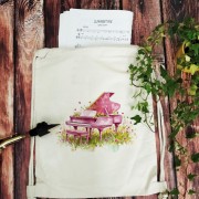 Fortepian - Różowy fortepian - Prezent dla pianistki - Prezent dla muzyka - Worek plecak