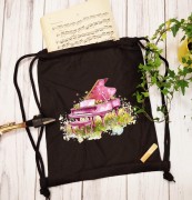 Fortepian - Różowy fortepian - Prezent dla pianistki - Prezent dla muzyka - Worek plecak