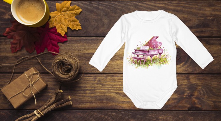 Fortepian - Różowy fortepian - Prezent dla pianistki - Prezent dla muzyka - Body - Bodziak