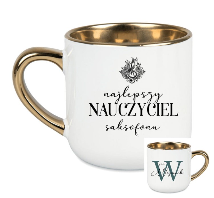 Nauczyciel saksofonu / Nauczycielka saksofonu - Saksofon - Personalizacja - Kubek elegant