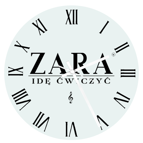 Zara ide ćwiczyć - Prezent dla muzyka - Zegar szklany