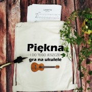 Ukulele - Piękna i gra na ukulele - Prezent dla ukulelistki - Worek plecak