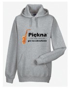 Saksofon - Piękna i gra na saksofonie - Prezent dla saksofonistki - Bluza