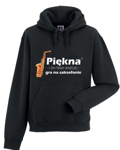 Saksofon - Piękna i gra na saksofonie - Prezent dla saksofonistki - Bluza