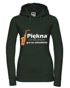 Saksofon - Piękna i gra na saksofonie - Prezent dla saksofonistki - Bluza