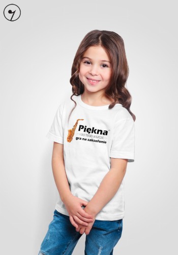 Saksofon - Piękna i gra na saksofonie - Prezent dla saksofonistki - Koszulka dziecięca