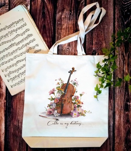 Wiolonczela - Cello is my destiny - Prezent dla wiolonczelistki - Prezent dla wiolonczelisty - Torba 2 ucha