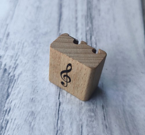 Drewniana temperówka - Zastrugaczka - Klucz wiolinowy