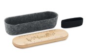 Musical pencil case - Felt pencil case - Bamboo ruler