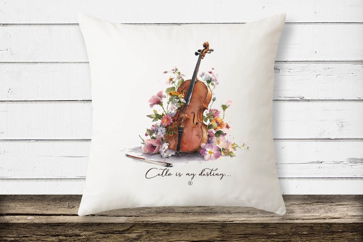 Wiolonczela - Cello - Cello is my destiny - Poduszka
