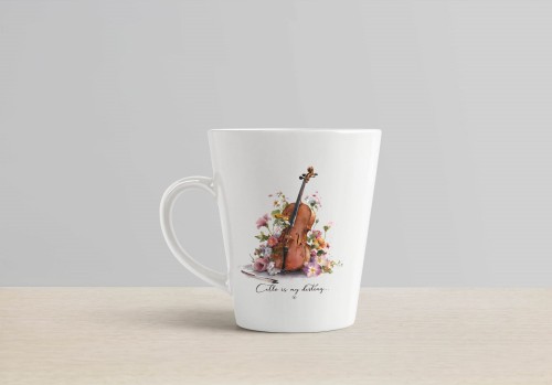 Wiolonczela - Cello is my destiny - Prezent dla wiolonczelisty -  Kubek latte