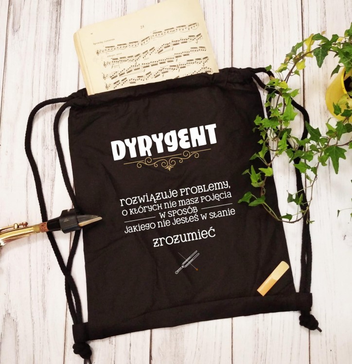 Dyrygent - Rozwiązuje problemy - Prezent dla dyrygenta - Worek plecak