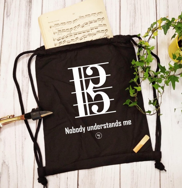 Klucz altowy - Nobody understands me - Prezent dla muzyka - Worek plecak